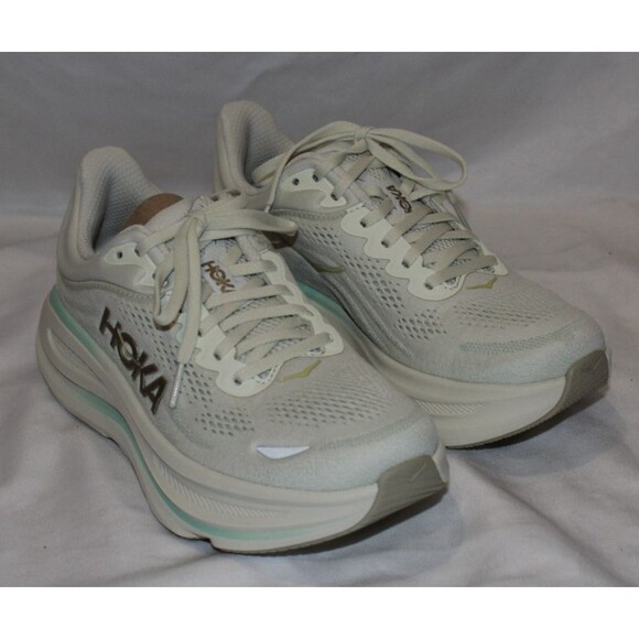 NIB Hoka One Women's Bondi 9 Running Athletic Sneakers TLSL WHITE GREEN D WIDE - Picture 6 of 9